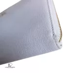 Furla light grey leather long zip wallet, view 4