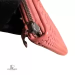 Coach salmon pink weave-style leather long full zip wallet, view 8