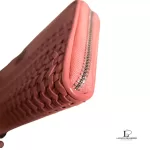 Coach salmon pink weave-style leather long full zip wallet, view 7