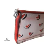Coach red and cream heart-print PVC full zip long wallet, view 12