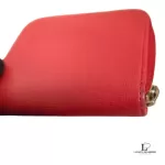 Furla red Saffiano leather short zip wallet, view 7