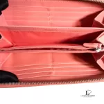 Coach salmon pink weave-style leather long full zip wallet, view 6