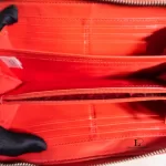 Coach red and cream heart-print PVC full zip long wallet, view 9