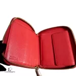 Furla red Saffiano leather short zip wallet, view 6