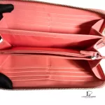 Coach salmon pink weave-style leather long full zip wallet, view 5