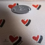 Coach red and cream heart-print PVC full zip long wallet, view 11