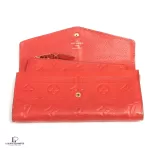 Louis Vuitton Monogram Amplant Empreinte red orange long wallet M60302, view 4