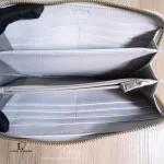 Furla light grey leather long zip wallet, view 9
