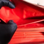 Coach red and cream heart-print PVC full zip long wallet, view 8