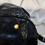 Louis Vuitton Limited Edition Mahina Surya XL black perforated patent leather hobo bag M95796, view 13