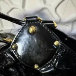 Louis Vuitton Limited Edition Mahina Surya XL black perforated patent leather hobo bag M95796, view 14