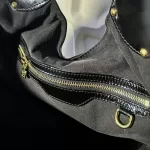 Louis Vuitton Limited Edition Mahina Surya XL black perforated patent leather hobo bag M95796, view 24