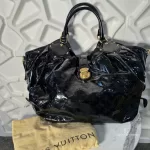 Louis Vuitton Limited Edition Mahina Surya XL black perforated patent leather hobo bag M95796, view 2