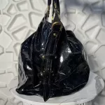 Louis Vuitton Limited Edition Mahina Surya XL black perforated patent leather hobo bag M95796, view 6