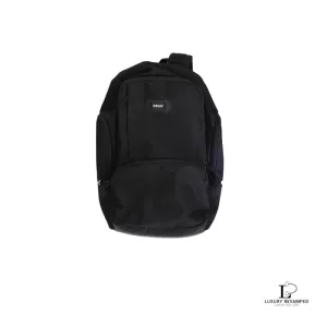 Pre-loved Oakley black nylon laptop backpack, front view – secondhand designer, NZ