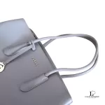Furla greyish brown leather career handbag, view 5
