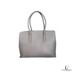 Furla greyish brown leather career handbag, view 2