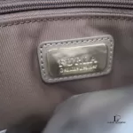 Furla greyish brown leather career handbag, view 14