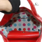Kate Spade red patent leather enamel handbag, view 3