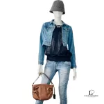Furla chocolate brown leather baguette bag, view 8