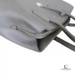Furla greyish brown leather career handbag, view 6