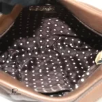 Furla chocolate brown leather baguette bag, view 2