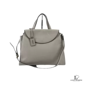 Pre-loved Kate Spade Saturday grey leather two-way career bag, front view – secondhand designer, NZ