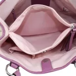 Coach Signature lavender and light brown monogram PVC shoulder bag, view 3
