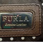 Furla chocolate brown leather baguette bag, view 6