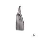 Furla greyish brown leather career handbag, view 3