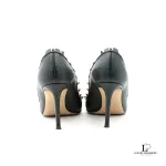 Valentino Garavani Rock Stud black leather heeled pumps, size 36.5, view 6