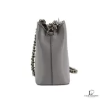 Furla grey Saffiano leather chain crossbody bag, view 3