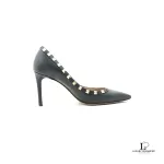 Valentino Garavani Rock Stud black leather heeled pumps, size 36.5, view 2