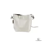 Coach off white cross-grained leather bucket-type shoulder bag, view 3