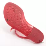 Louis Vuitton Sea Star line red rubber flat sandals, size 35, view 8