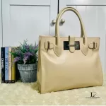 Furla beige and nude soft leather petite satchel bag, view 2