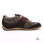 Louis Vuitton Year 04 brown leather and fabric ladies' sneakers, size 37, view 7