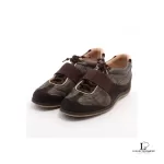 Louis Vuitton Year 04 brown leather and fabric ladies' sneakers, size 37, view 2