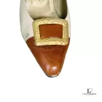 Yves Saint Laurent beige and tan two-tone leather heeled pumps, size 35.5, view 13