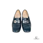 Salvatore Ferragamo black calf leather loafers, size US 4.5, view 9