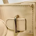 Furla beige and nude soft leather petite satchel bag, view 10