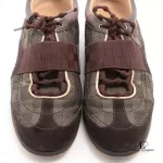 Louis Vuitton Year 04 brown leather and fabric ladies' sneakers, size 37, view 4