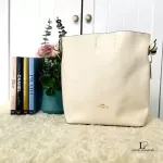 Coach off white cross-grained leather bucket-type shoulder bag, view 2