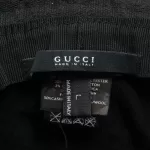 Gucci Sherryline Ophidia black bucket hat with cashmere and wool lining, size L, view 9