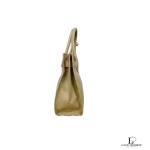 Furla beige and nude soft leather petite satchel bag, view 5