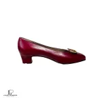 Salvatore Ferragamo maroon leather court shoes, size US 6, view 6