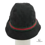 Gucci Sherryline Ophidia black bucket hat with cashmere and wool lining, size L, view 5