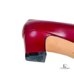Salvatore Ferragamo maroon leather court shoes, size US 6, view 11
