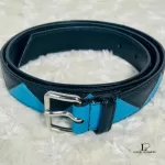Prada black and blue two-tone leather belt, size 90, view 2