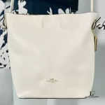 Coach off white cross-grained leather bucket-type shoulder bag, view 10